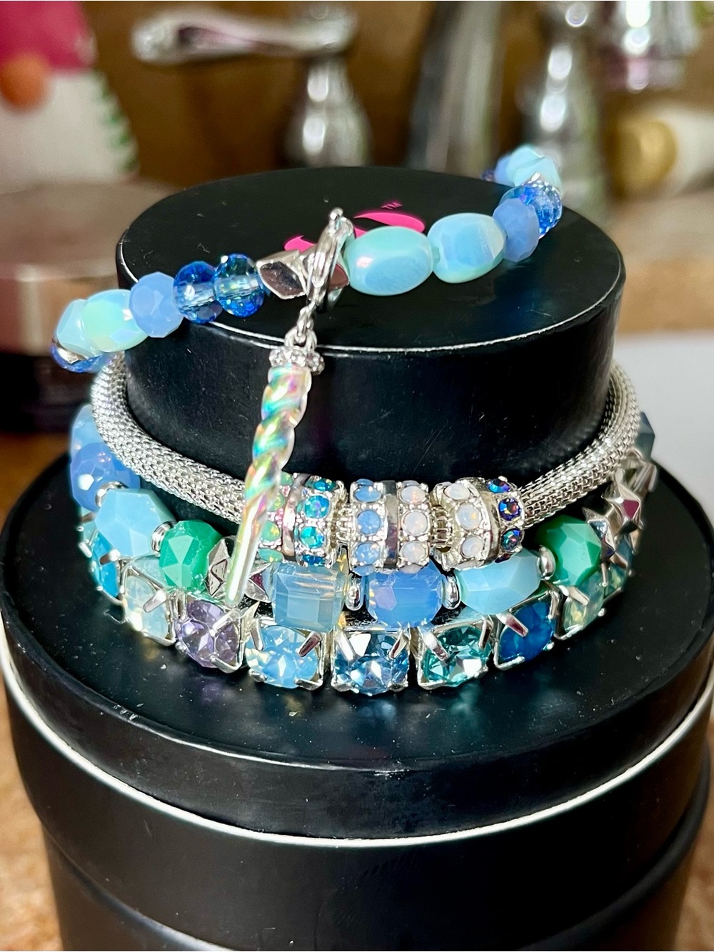 Bomb Party RBP6509 FROZEN UNICORN MAGIC Bracelet Stack w/Removable Icicle Charm